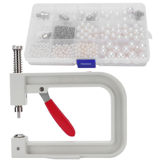 Kit Machine à Sertir les Perles DIY Fait Main Perles Rivet Bouton Artisanat Accessoires de Décoration gray