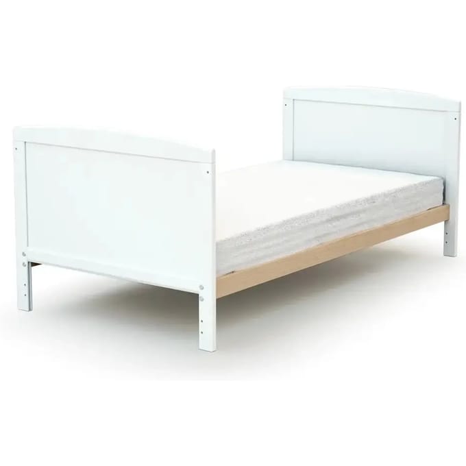 AT4 - Omvormbaar kinderbed LUNA in hout Wit en Beuken 70 x 140 cm