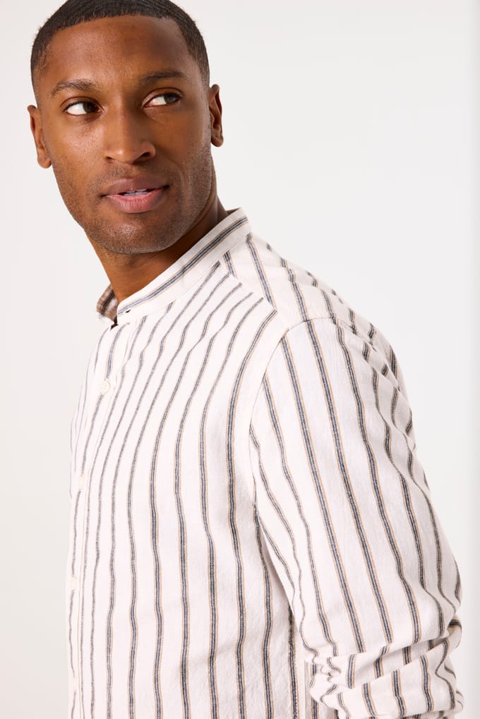 Katoenen en lin lange mouwen shirt Garcia
