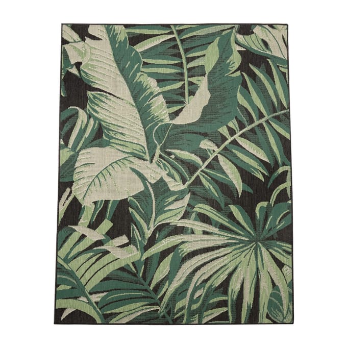 Binnen- en buitenkleed Ostenza zwart 80x250 cm