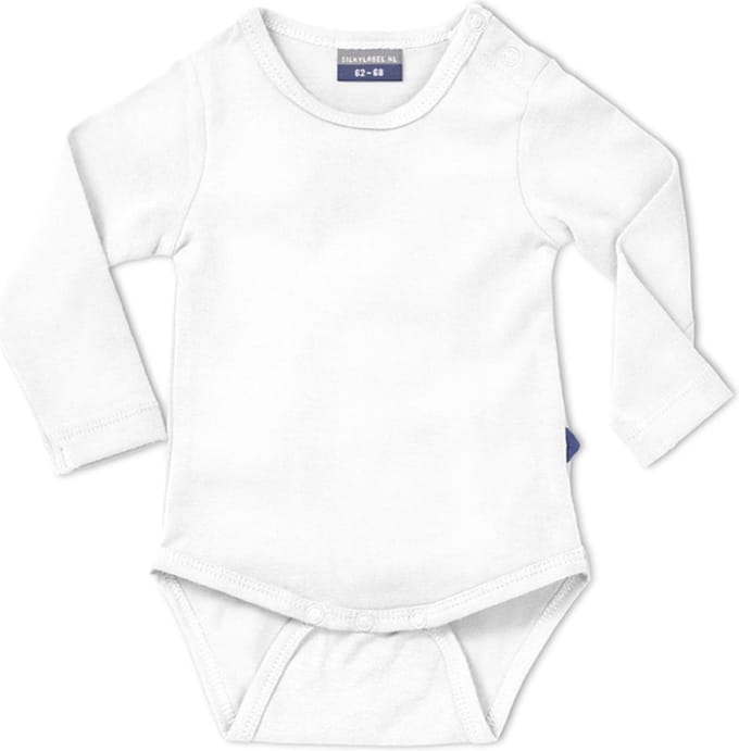 Silky Label romper ice white - lange mouw - maat 74/80 - wit
