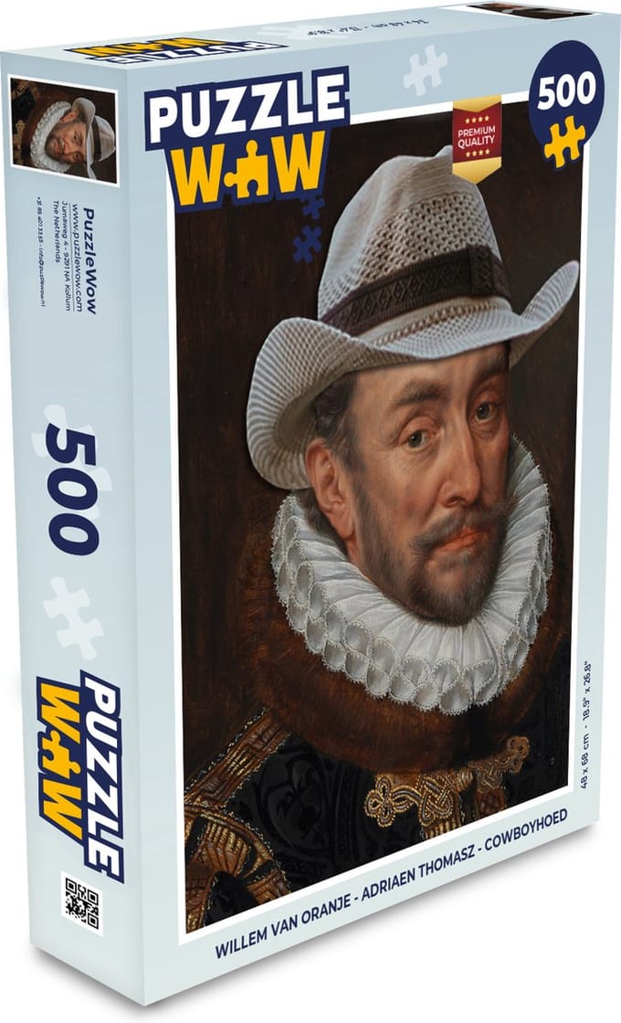 Puzzel Willem van Oranje - Adriaen Thomasz - Cowboyhoed - Legpuzzel - Puzzel 500 stukjes