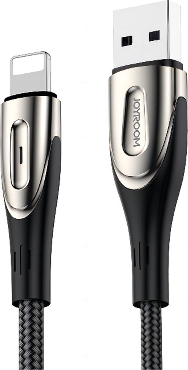Joyroom Sharp Series S-M411 USB-A / Lightning 3A Cable 1.2m with Charging Indicator - Black