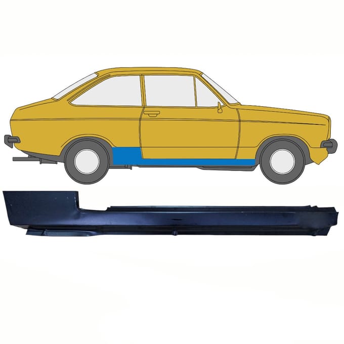 Volledige dorpel voor Ford Escort 1974-1980 / Rechts