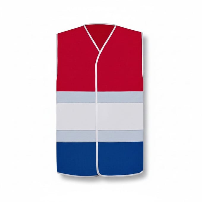 Korntex National Safety Vest KX144 - Red/White/Blue - S/M