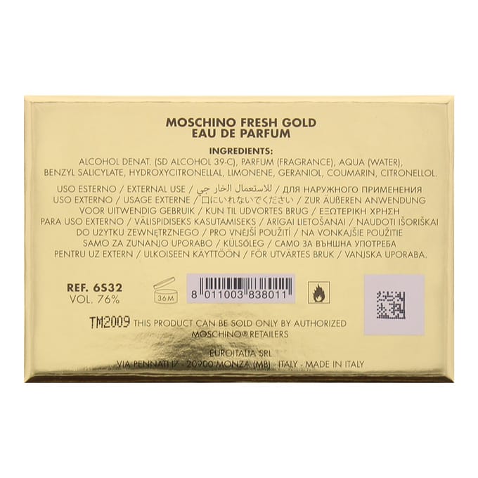 Moschino Gold Fresh Couture Eau de Parfum 100ml Spray Voor Haar
