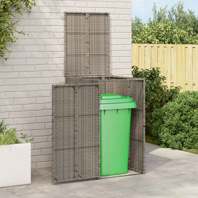 vidaXL - Doos - Afvalemmer - Doos - Grijs - 65 - x - 80 - x - 115 - cm - Polyetheen