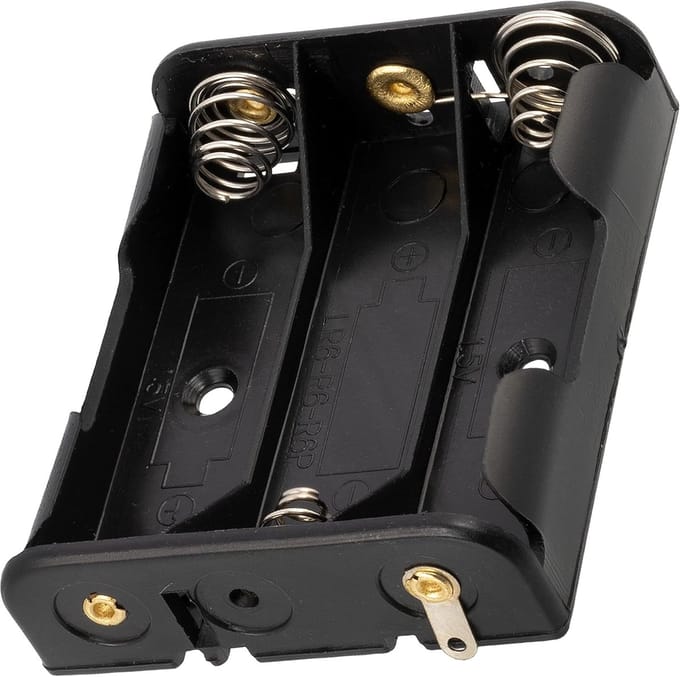 Batterijhouder - Batterijbox AA - Apparaten Voeden - Voor 3 Batterijen - Compact Formaat