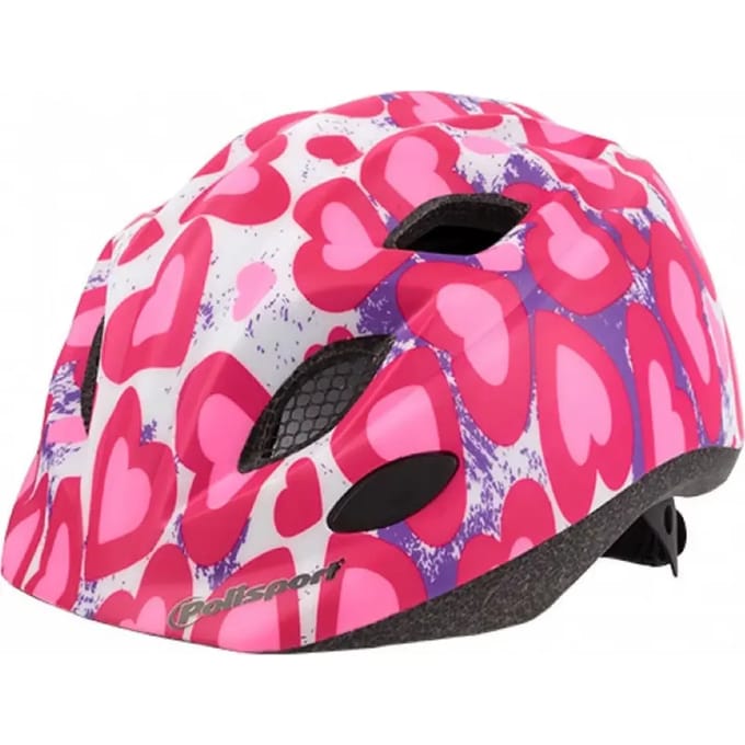 Polisport Kinder Fietshelm Glitterhearts - 52/56 CM - Roze