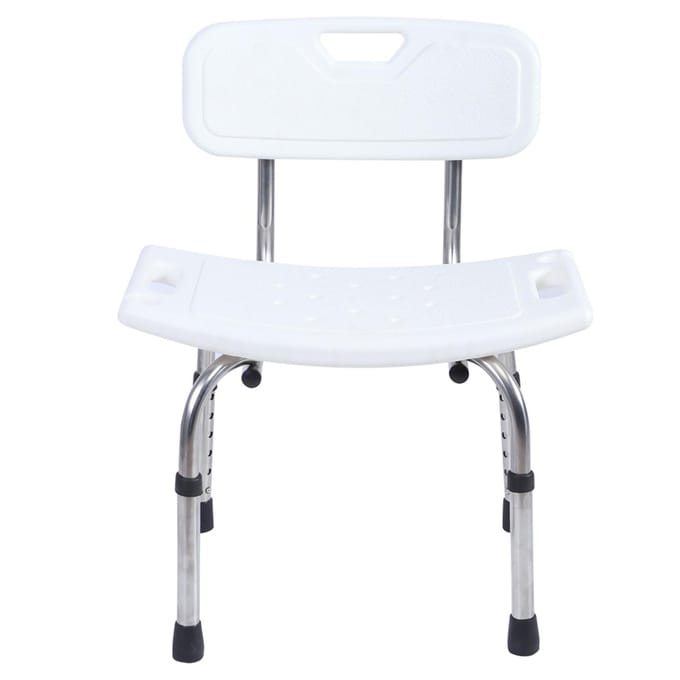 Banc de chaise de douche réglable, sièges de bain portables, tabouret avec Support arrière pour personnes âgées white