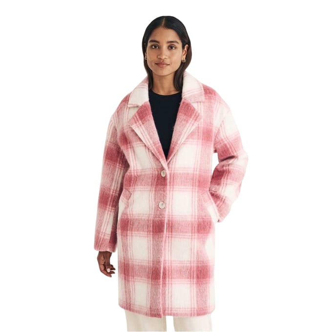 Hugo Dames Geruite Jas (Roze)