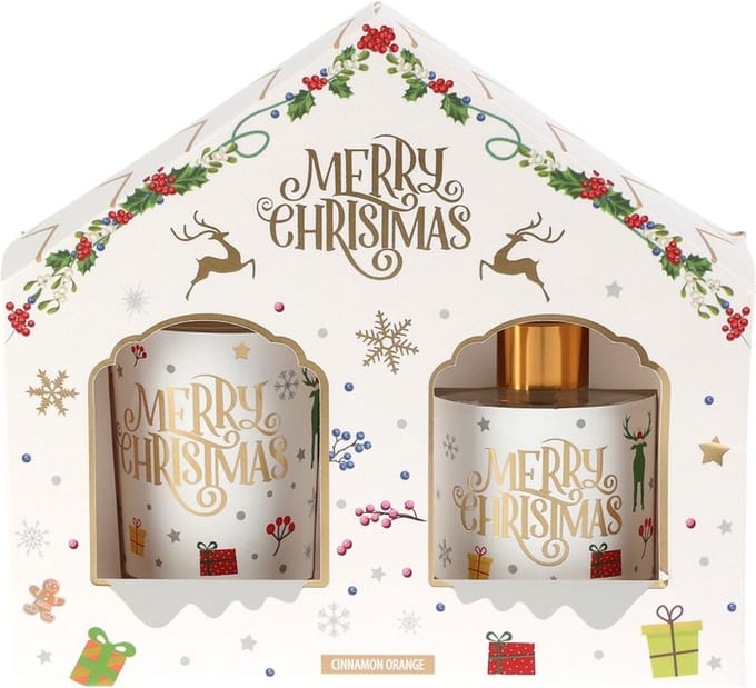giftset - kaars - geurverspreider - kerst - geurkaars - geurstokjes - kerstcadeautjes