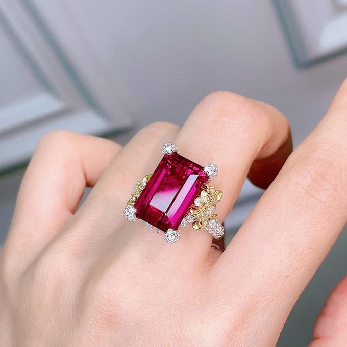 Echte 14k Gouden Natuurlijke Ruby Ring Voor Vrouwen Fijne Anillos De Wedding Bands Ruby Edelsteen Ring Rode Ruby Sieraden anel Vrouwtjes Resizable rood