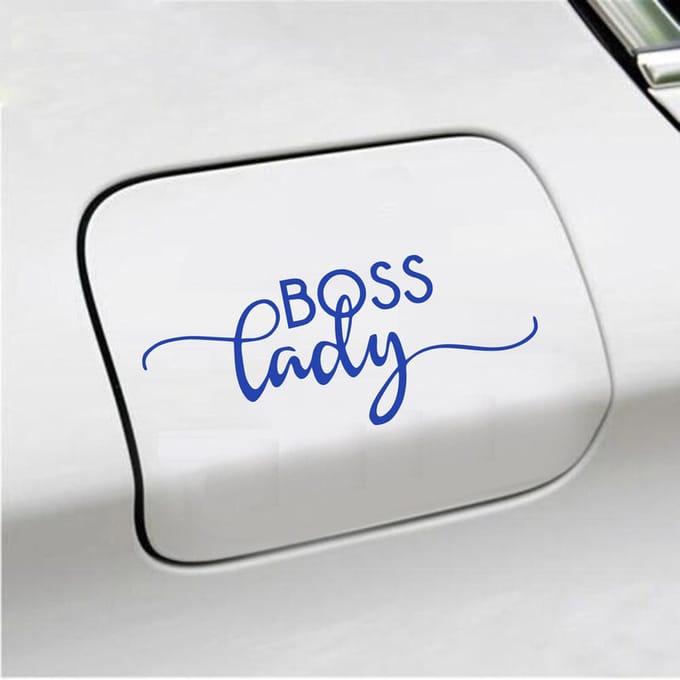 Bumpersticker - Boss Lady - 6 X 14,8 - Blauw
