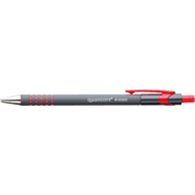 Balpen Quantore rubbergrip drukknop rood medium