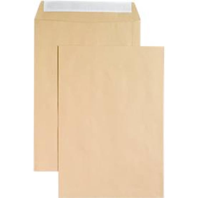 Verzendenveloppen, zonder venster, klevend, 120 g/m², B4, 250 st., bruin