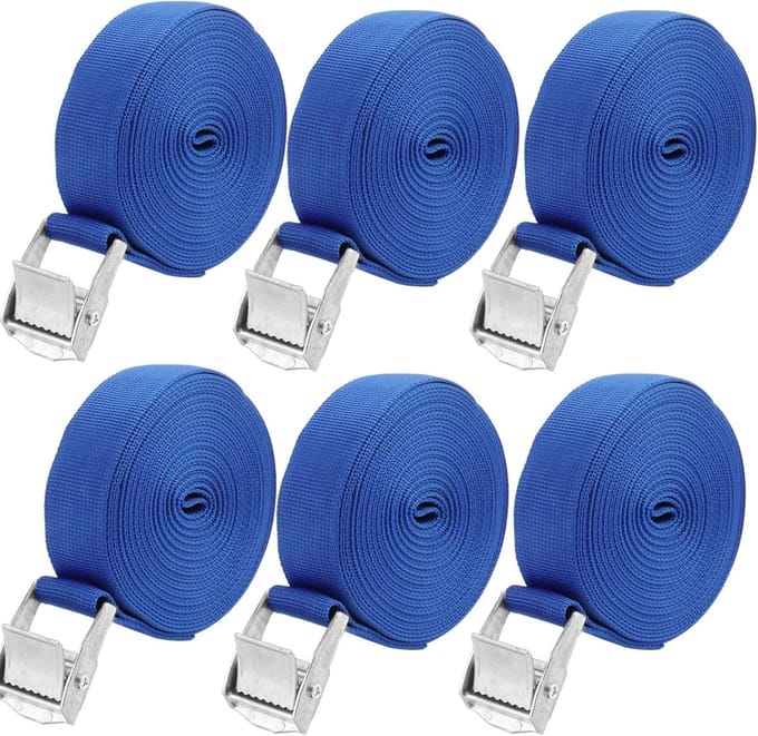 Spanbanden Set - Sjorriemen Vastbinden - Lading Zekeren - Zware Belasting - 5 Meter Lengte - Blauw