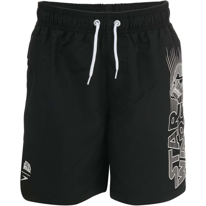 Boy's Speedo Junior Star Wars Swim Shorts in Black-White