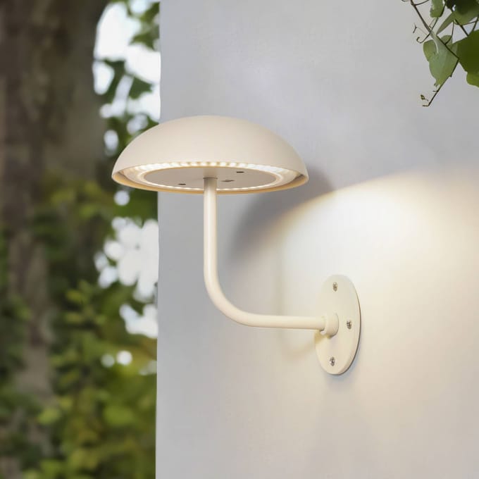 Arcchio - Terraslampen- met dimmer - 1licht - Ijzer, plastic - H: 9.5 cm - beige - Inclusief lichtbron