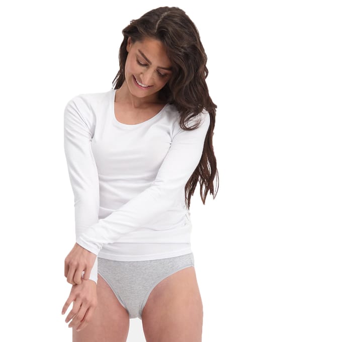 Comfortabel & Zijdezacht Bamboo Basics T-shirts lange mouw Lara (2-pack) - Wit - M