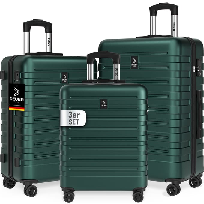 Hardshellkoffer New York 3-delige set groen 360°-wielen ABS