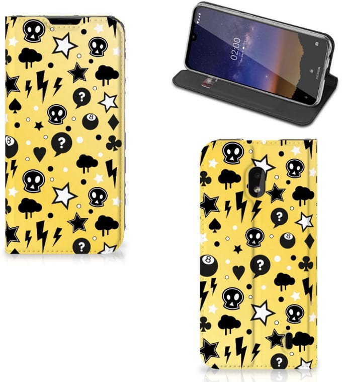 Mobiel BookCase Nokia 2.2 Punk Geel