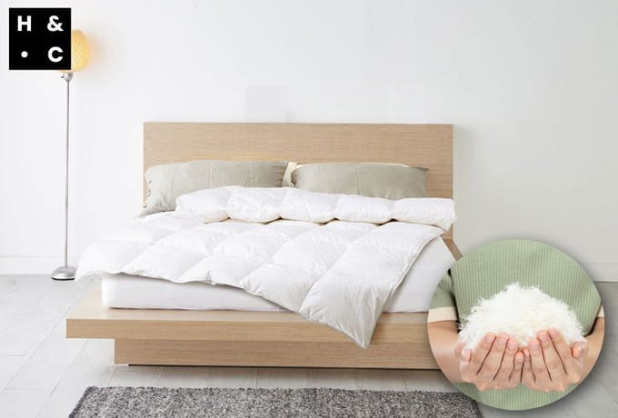 H&C – Luxe Eendendonzen Dekbed – 15% Dons – Geschikt voor Het Hele Jaar – 140×220 cm – Wit