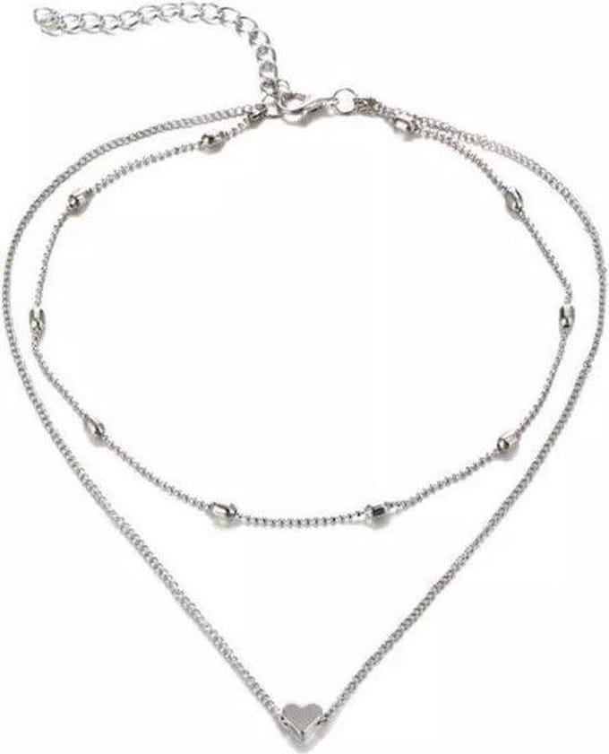 Jomide Choker Zilverkleurig - Hartje