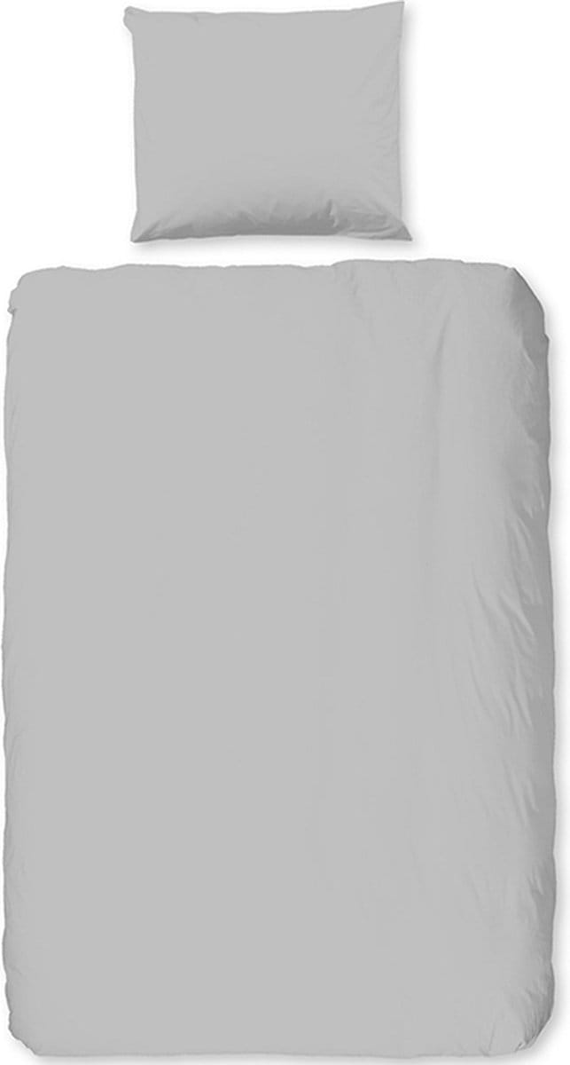 Zavelo Basic Uni Dekbedovertrek Grijs-1-persoons (140 x 200/220 cm)
