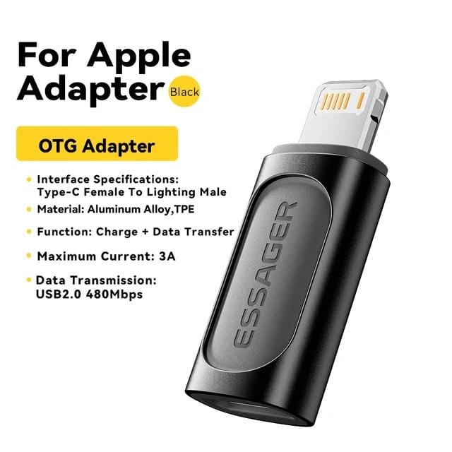 Essager Lighting naar Type C OTG Adapter USB Type C naar Lighting PD 20W Snelladen voor iPhone 15 14 13 12 Pro Max iOS Converter