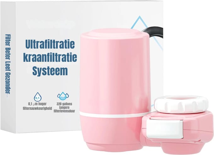 SAVI® Waterfilter kraan - Waterfilter - Roze - ‎8cm x 19cm x 18cm