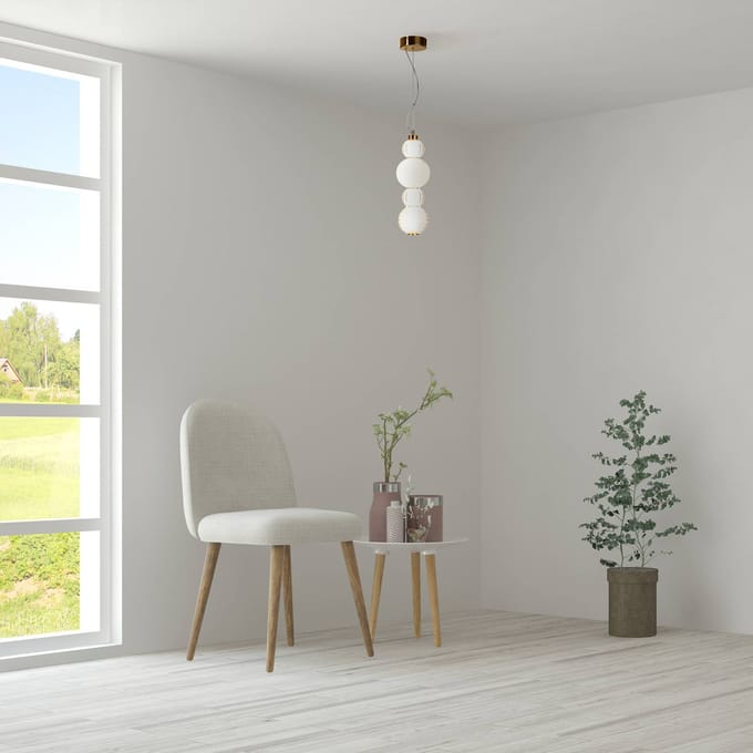 Maytoni LED hanglamp Kraag, goud glas Ø 14,7 cm 3.000 K