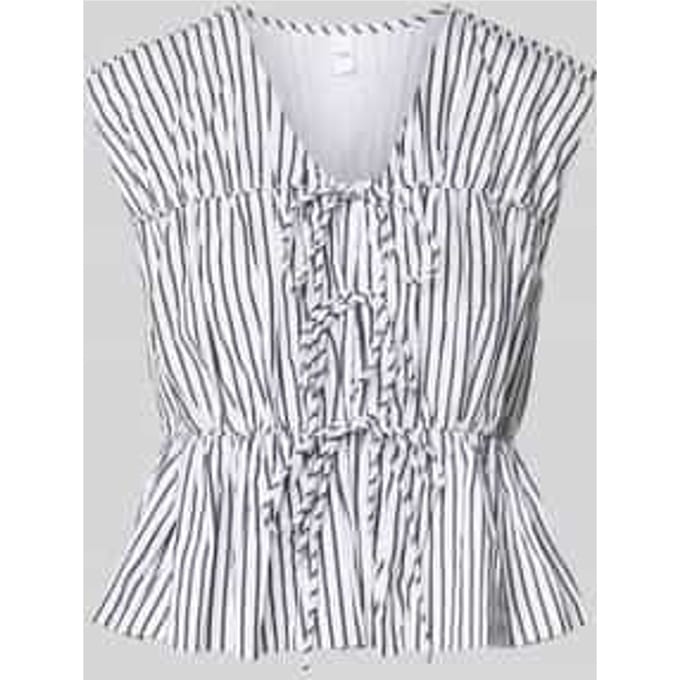 Relaxed fit blousetop met vetersluiting, model 'EBBA'