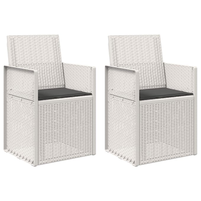 vidaXL - Tuinstoelen - 2 - st - Wit - en - antracietkleurig - PP