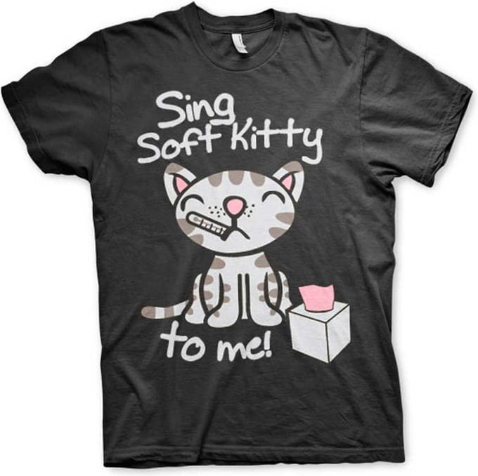 The Big Bang Theory Heren Tshirt -2XL- Sing Soft Kitty To Me Zwart