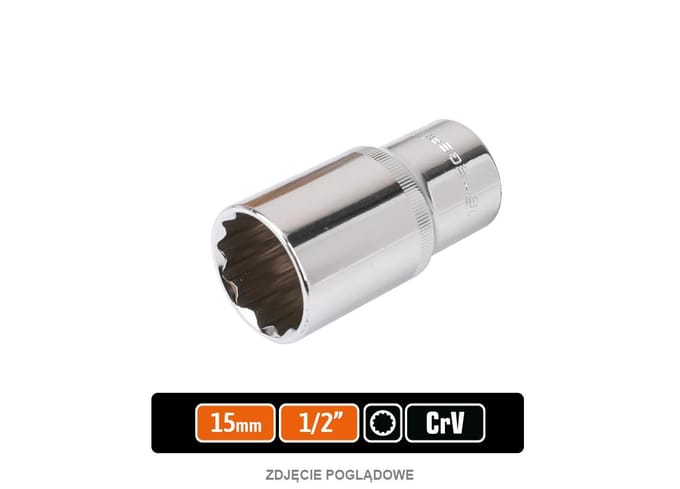 Teger 1/2" Dodutel 15mm 12-farm CrV DIN 3124