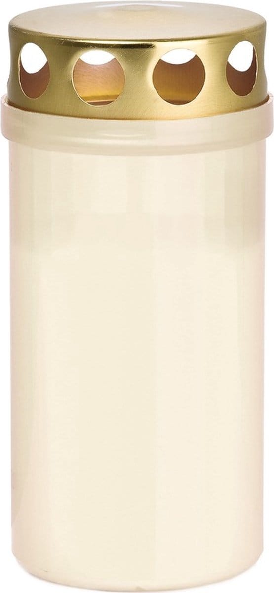 Grafkaars - wit - 6 x 12,6 cm - 50 branduren - met deksel - gedenklicht