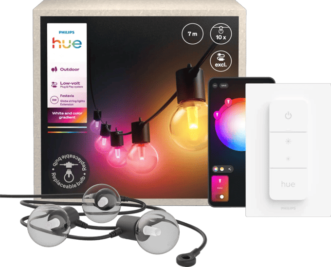 Philips Hue Festavia Globe Lichtsnoer - 7 meter - Uitbreiding + Dimmer
