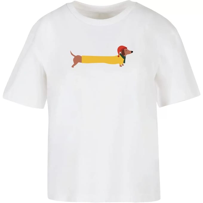 Dames-T-shirt Merchcode Christmas Dog