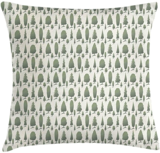 ABAKUHAUS Bos kussenhoes – Woudbomen – 40x40 cm – Omkeerbaar, rits