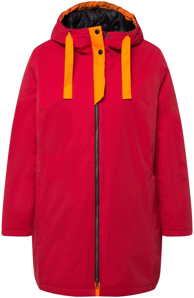Ulla Popken - Dames - HYPRAR outdoorjas waterdicht 2-weg rits - Salsa - Maat 46+