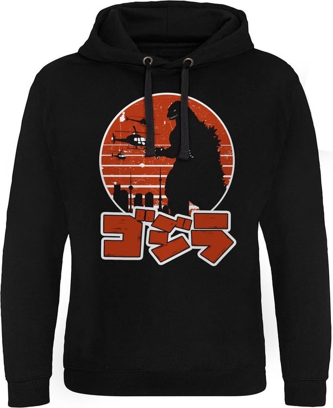 Godzilla Epic-hoodie met Japans logo, zwart