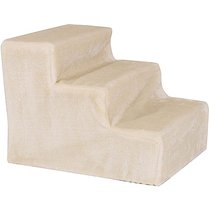 lionto hondentrap, gewrichtsvriendelijk, stabiel & met pluche hoes, beige