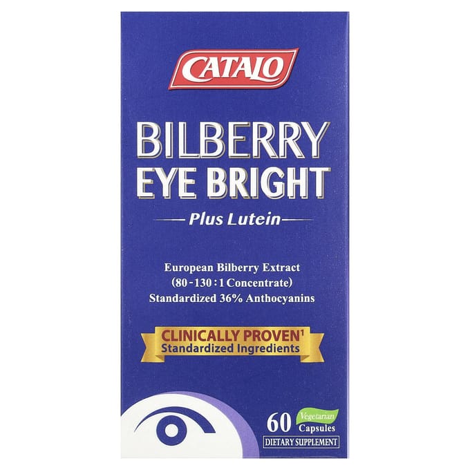 CATALO, Bosbessenoogverzorging Plus Luteïne, 60 vegetarische capsules