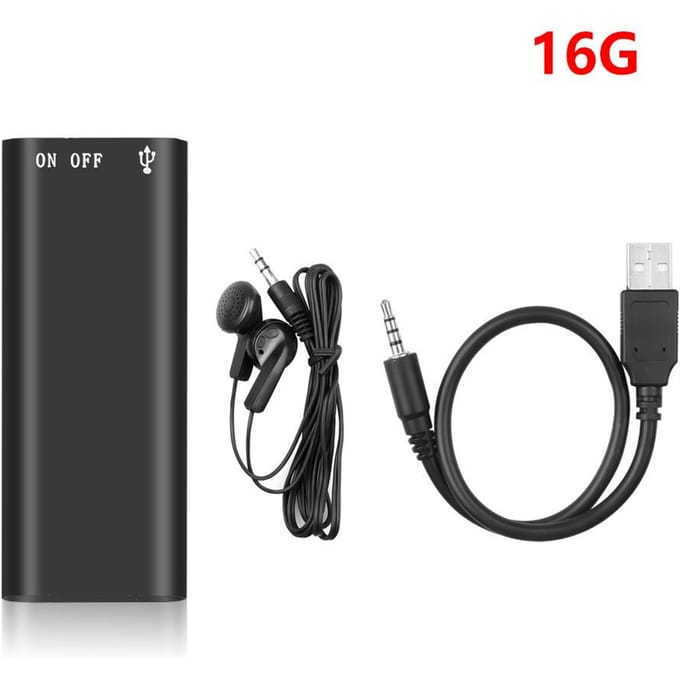 Le plus petit enregistreur vocal professionnel de 8 Go, mini dictaphone audio numérique + lecteur MP3