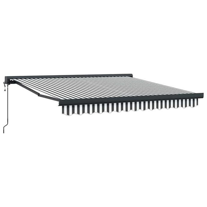 vidaXL - Uitschuifbare - luifel - Antraciet - en - Wit - met - Antraciet - Frame