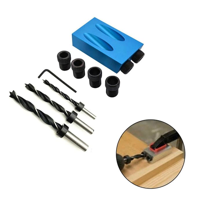 Doe-het-zelf Houtbewerking Pocket Hole Jig Boorset Snijgereedschap Schroefadapter Timmerman 1 Set