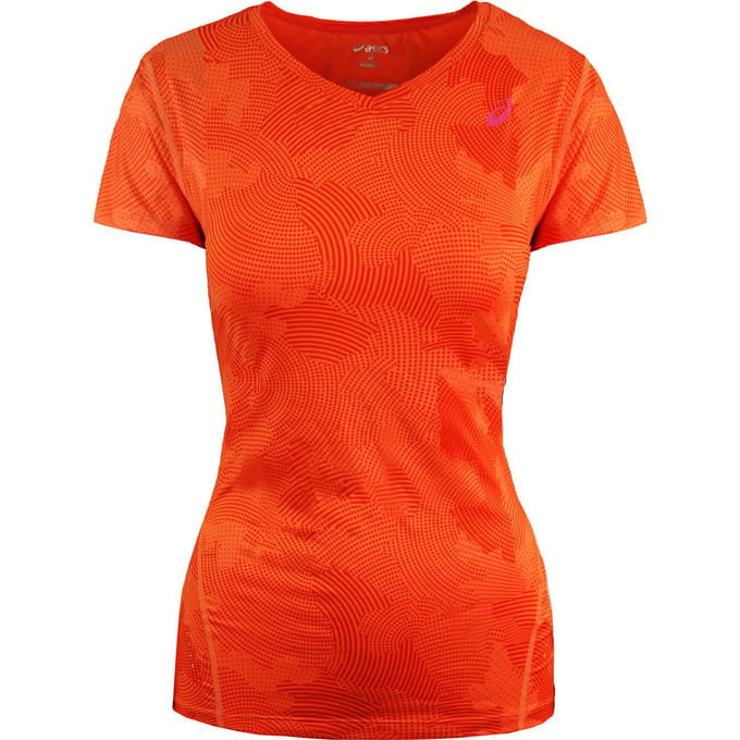 Asics Motion Dry Dames Oranje Hardloop Top