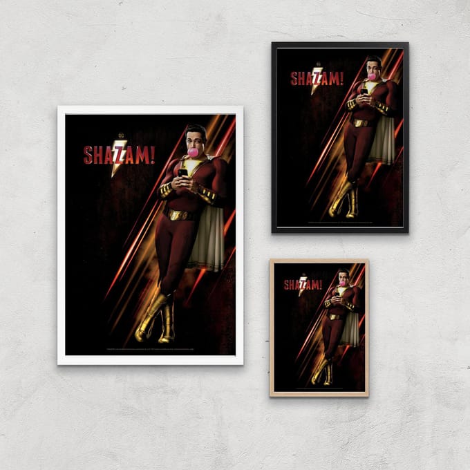 DC Shazam! Giclee Art Print - A2 - White Frame