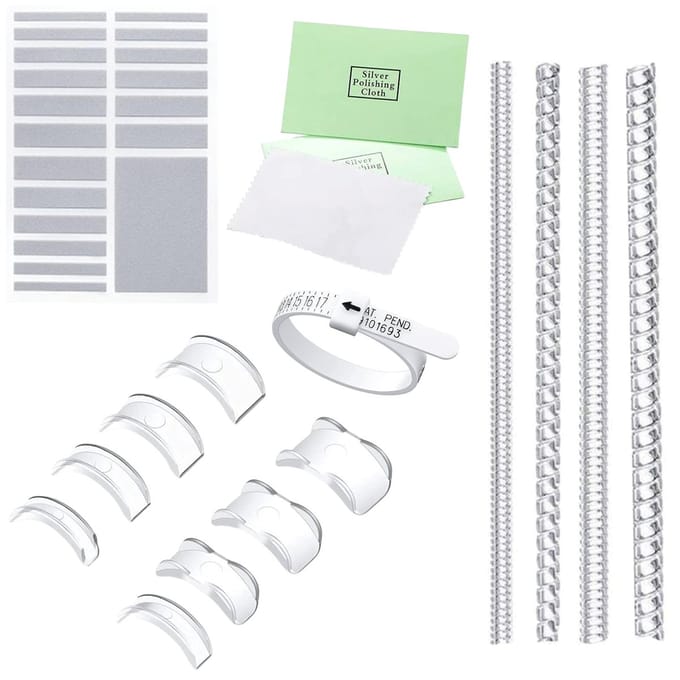 Fako Bijoux - Ringverkleiner Set - TPU - Ring Verkleiner - All-In-One Ring Sizer Set - 33 Stuks - Grijs